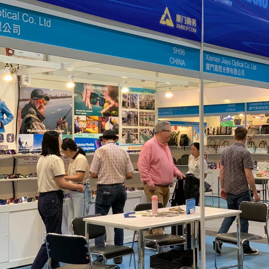 Jiayu booth 5H06 seen from the aisle, visitors at the table
