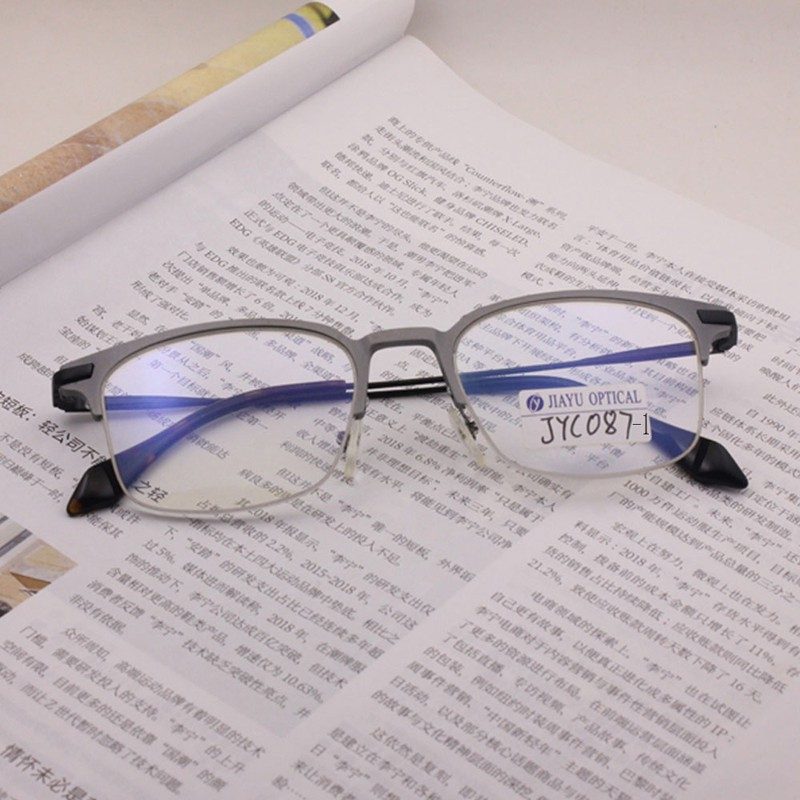 Product photograph of JYC087, Blue Light Blocking Glasses Square Prescription Eyeglass Frames Retro Optical Metal Eyewear Frame, published by Jiayu