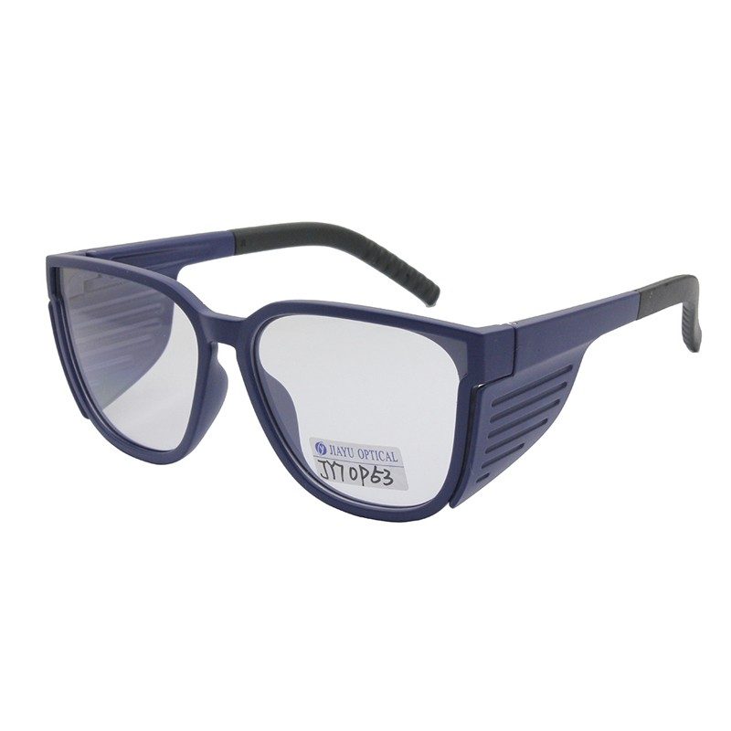 Product photograph of JY7OP53, Customized ANSI Z87.1 certified high impact Optical safety glasses with rubber nose pad and tips, published by Jiayu