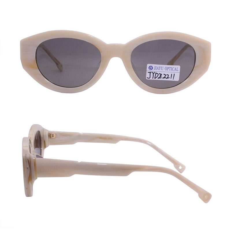 Product photograph of Customized Retro Oval Acetate Sunglasses for Women UV400 Polarized Sunglasses, published by Jiayu